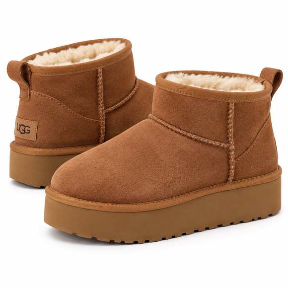 UGG Shoes - UGG Becca Mini Platform Boots in Chestnut – Women’s Size 6